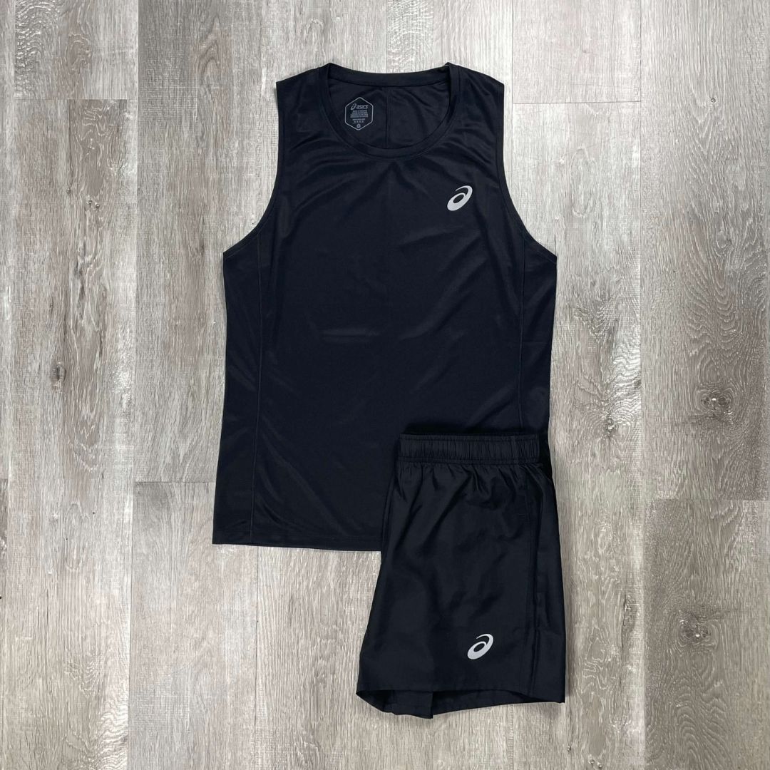 Asics Black Core Vest Set