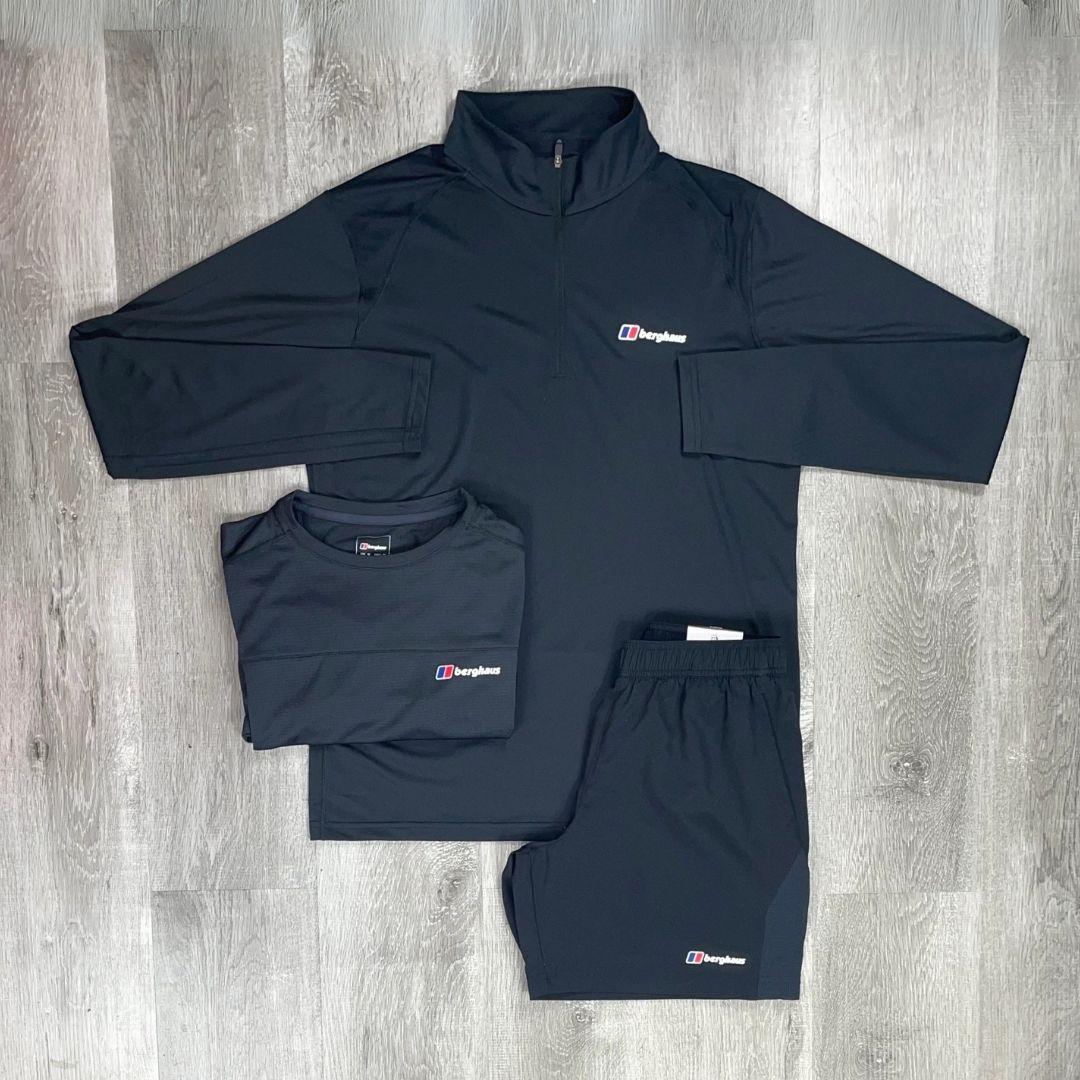 Berghaus 'Black' Tech Half-Zip Tri-Set