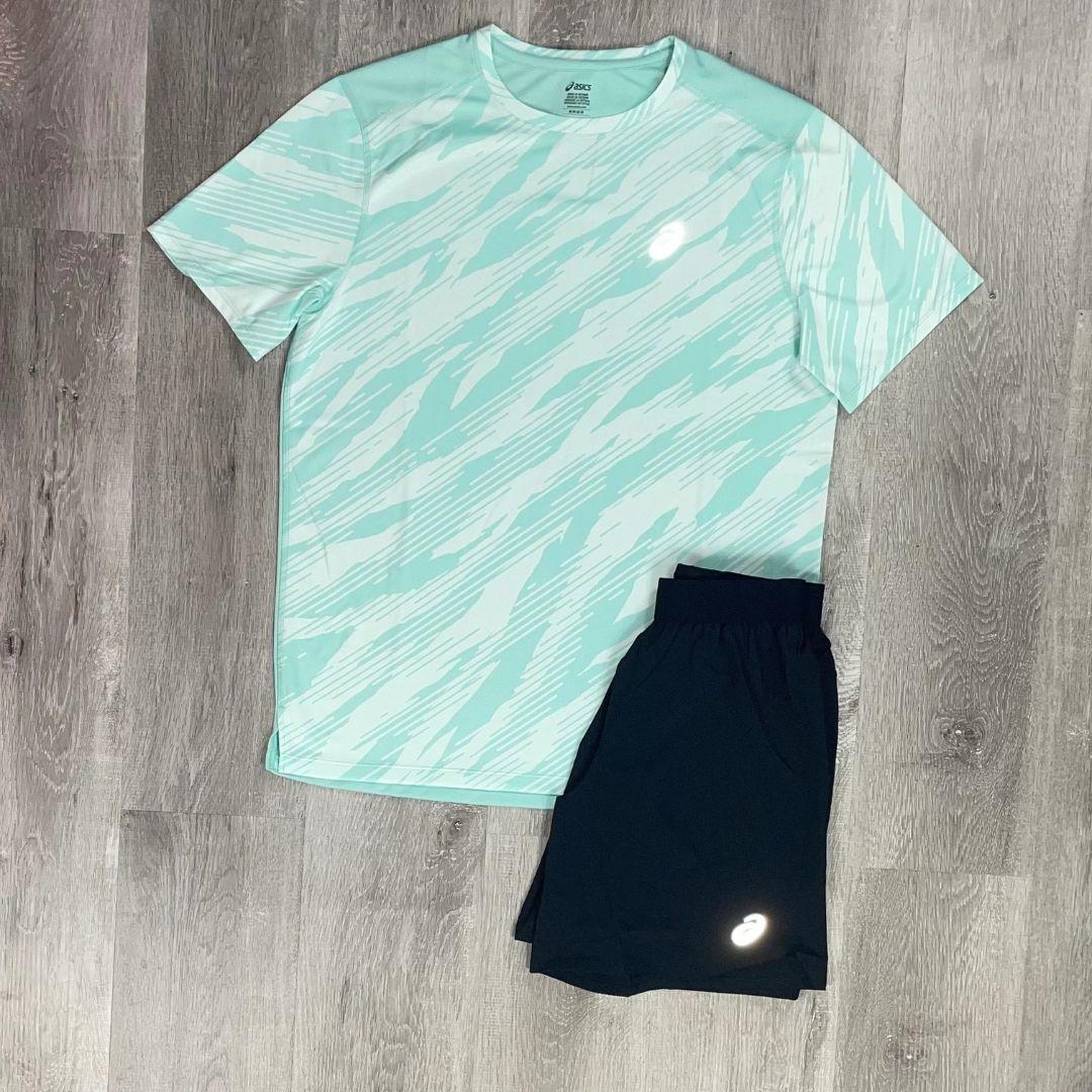 Asics 'All Over Print' Mint Core T-Shirt Set