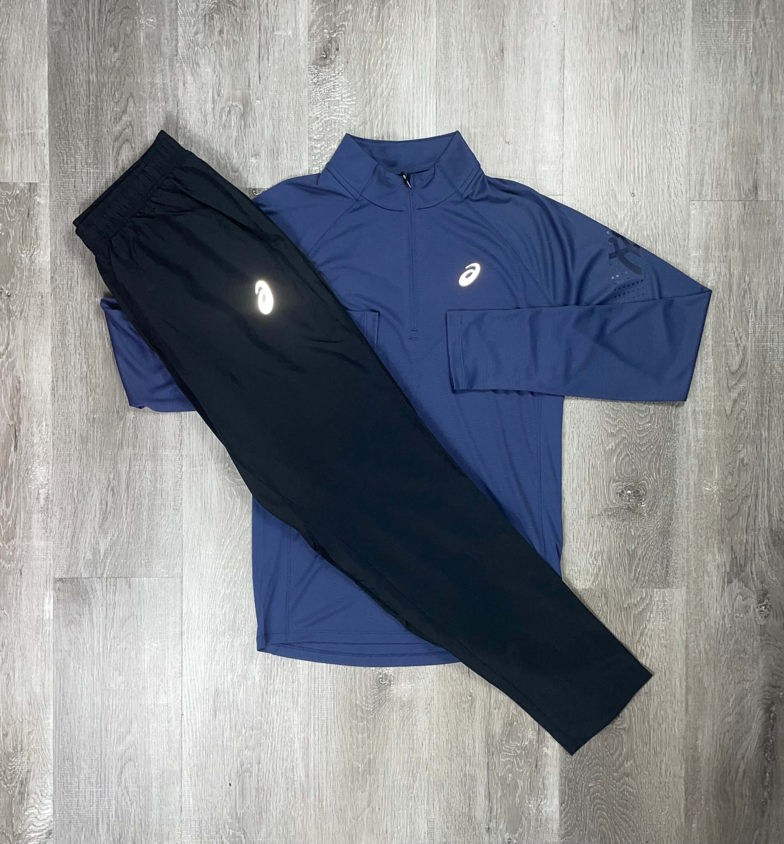 Asics Thunder Blue Icon SS Half Zip Tracksuit TEMPO Clothing