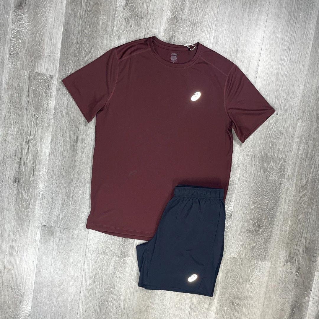 Asics 'Maroon' Core T-Shirt Set