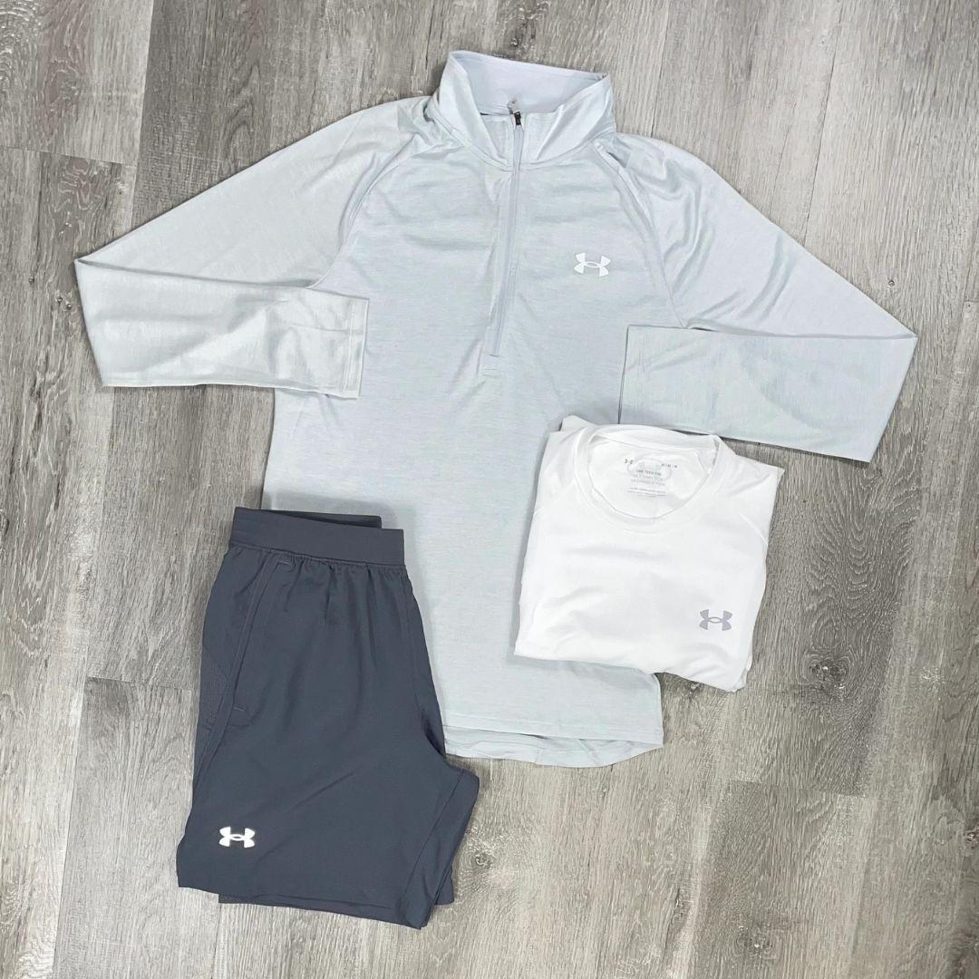 Under Armour White Velocity Half-Zip Tri-Set