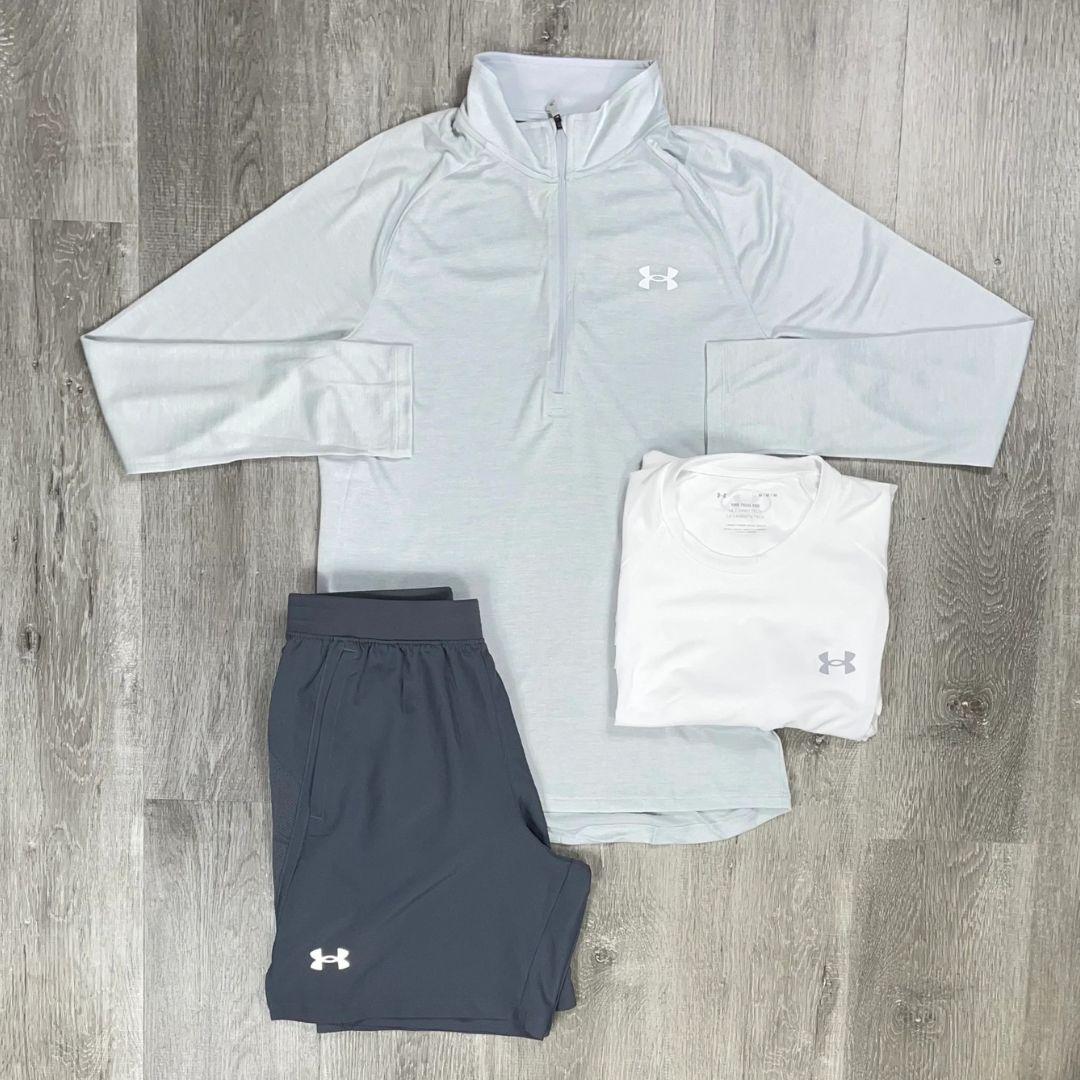 Under Armour White Velocity Half-Zip Tri-Set