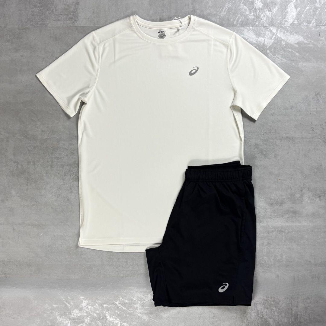 ASICS Core T-Shirt Set in cream, the tee and woven shorts explained in full