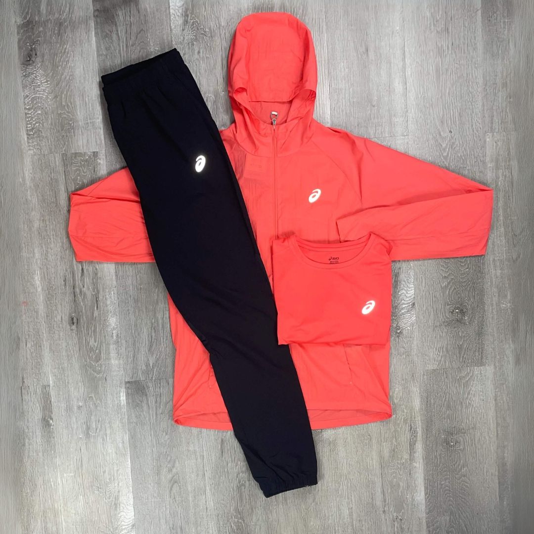 Asics 'Adobe Red' Road Tracksuit Tri-Set