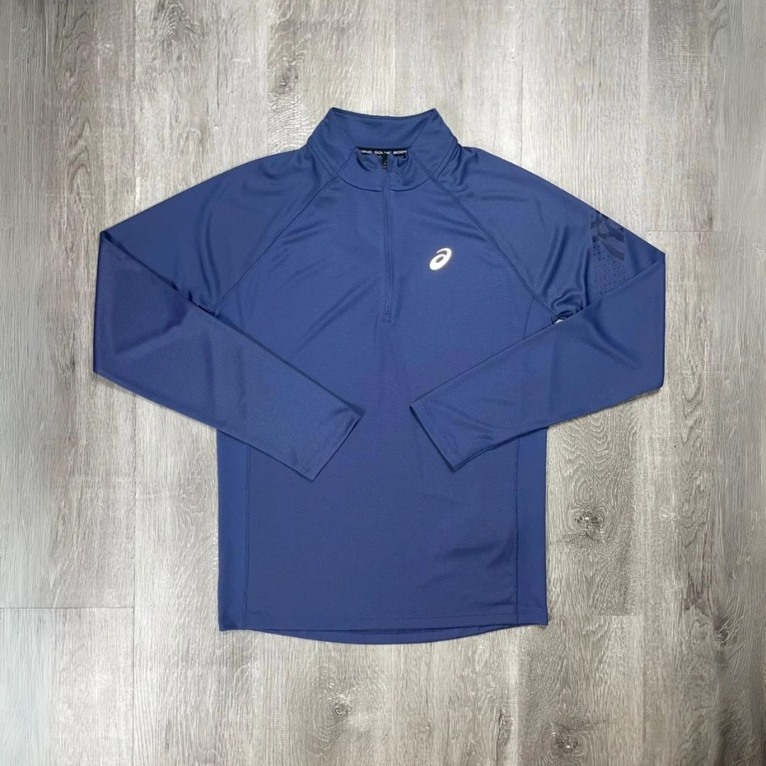 Asics 'Thunder Blue' Icon SS Half-Zip