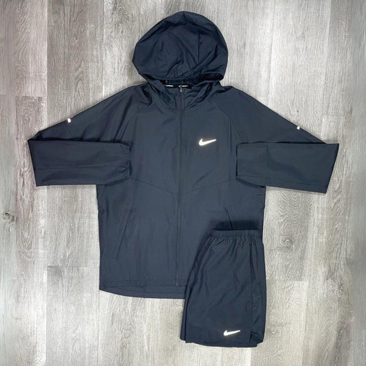 Nike Black Miler Repel Jacket Set