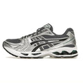 Asics Grey and black running shoe on a white background
