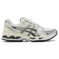Asics gel kayano 14 White and black athletic shoe on a white background