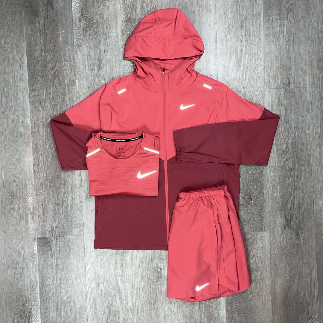 Nike 'Adobe Red' UV Run Repel Windrunner Tri-Set