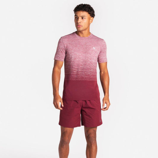 Agaru ‘Dark Carmine’ Gradient Seamless T-Shirt Set