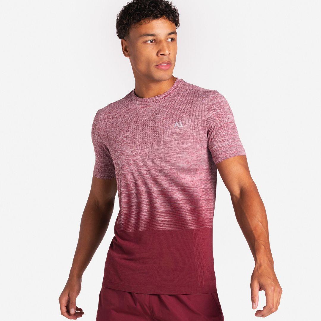 Agaru ‘Dark Carmine’ Gradient Seamless T-Shirt Set