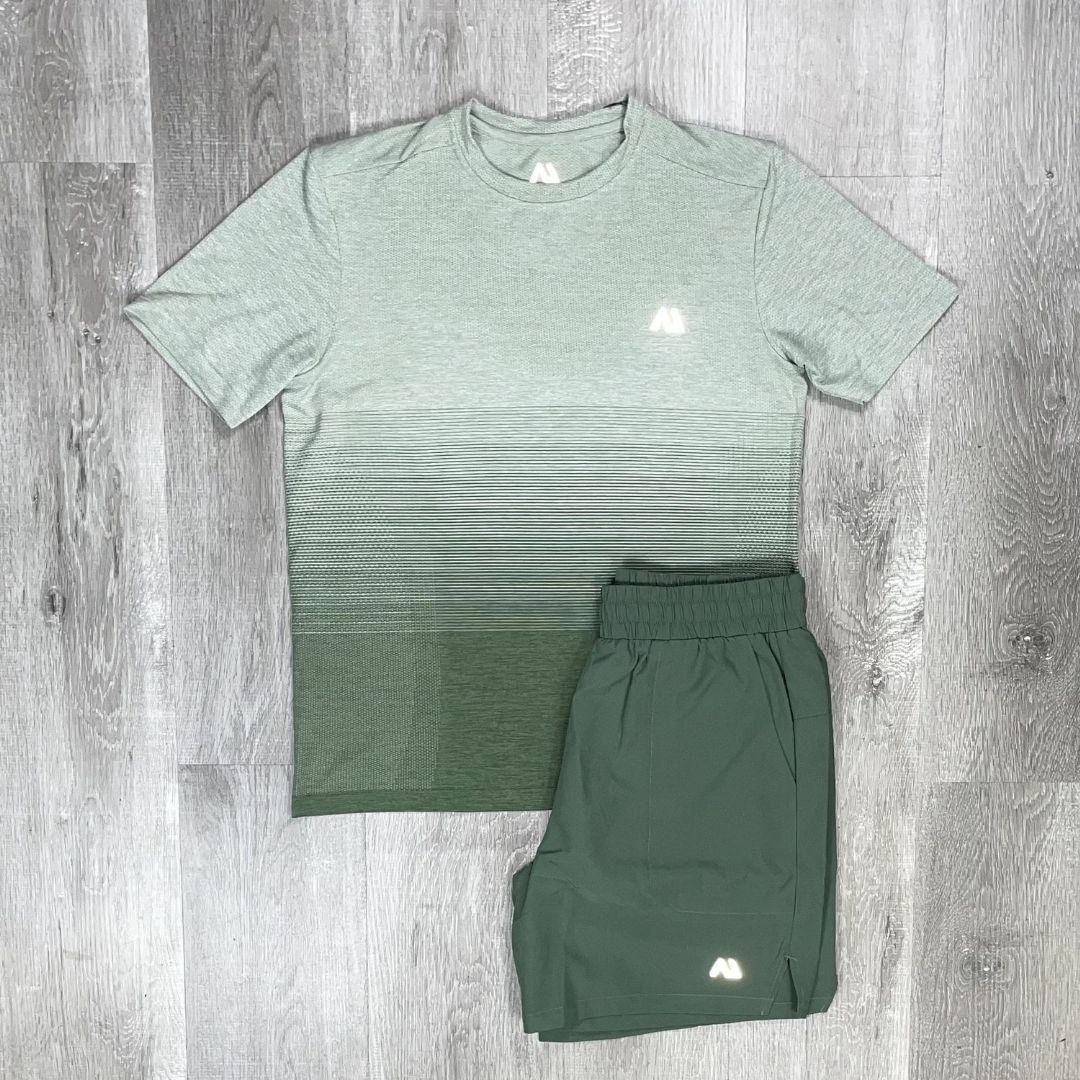 Agaru 'Forest Green' Gradient T-Shirt Set