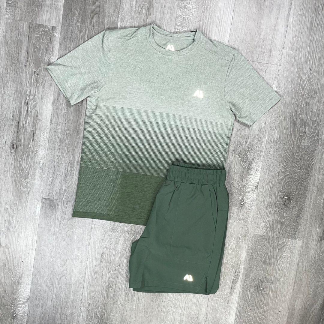 Agaru 'Forest Green' Gradient T-Shirt Set