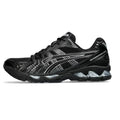 Asics Black running shoe with white accents on a white background