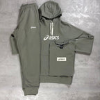 Asics 'Light Green' Logo Fleece Hoodie, Tee & Pant