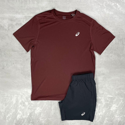 Asics 'Maroon' Core T-Shirt Set