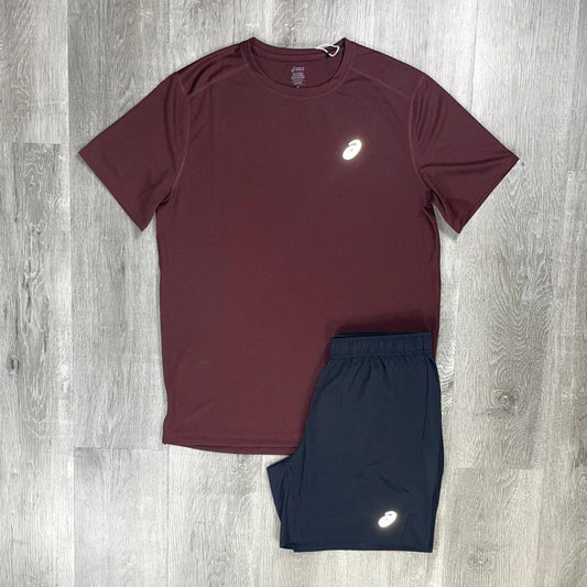 Asics 'Maroon' Core T-Shirt Set
