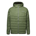 Berghaus 'Dark Green' Vaskye Hooded Jacket for men, front view of dark green quilted hooded jacket with full-zip front and Berghaus logo on the chest