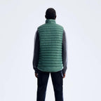 Berghaus Green Vaskye Gilet for men, back view on model showing the quilted panels of the green insulated gilet