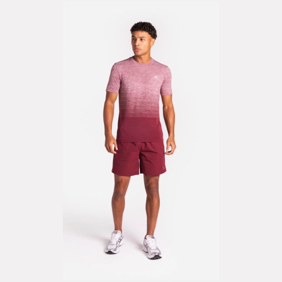 Agaru ‘Dark Carmine’ Gradient Seamless T-Shirt Set