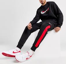 Nike Black / Red Air Swoosh Crew Neck Tracksuit