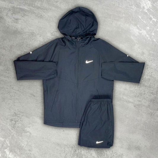Nike Black Miler Repel Jacket Set