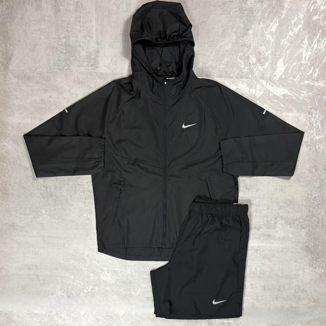 Nike Black Miler Repel Jacket Set