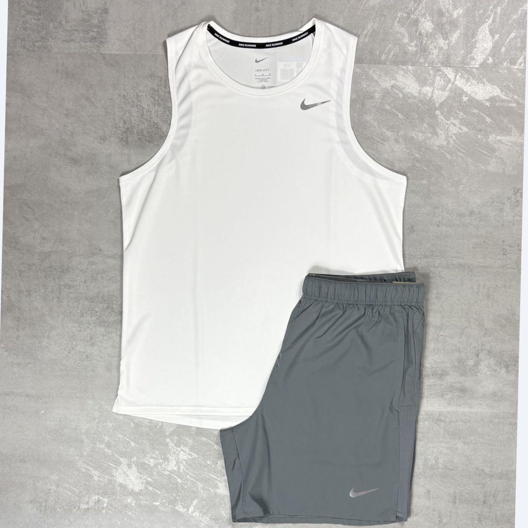 Nike White Miler Vest Set
