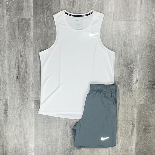 Nike White Miler Vest Set