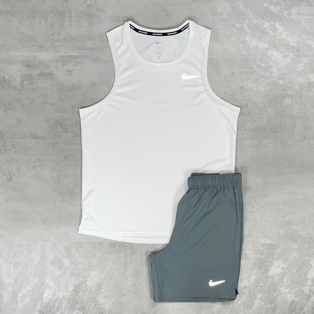 Nike White Miler Vest Set