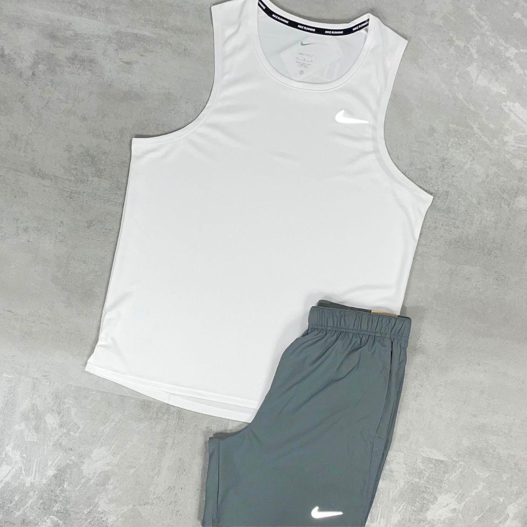 Nike White Miler Vest Set