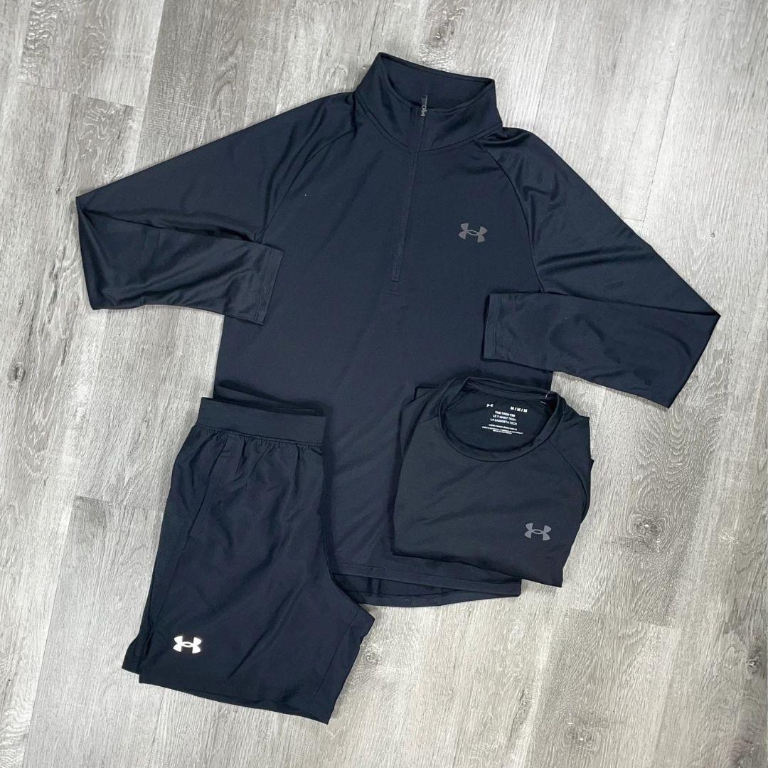 Under Armour Black Velocity Half-Zip Tri-Set