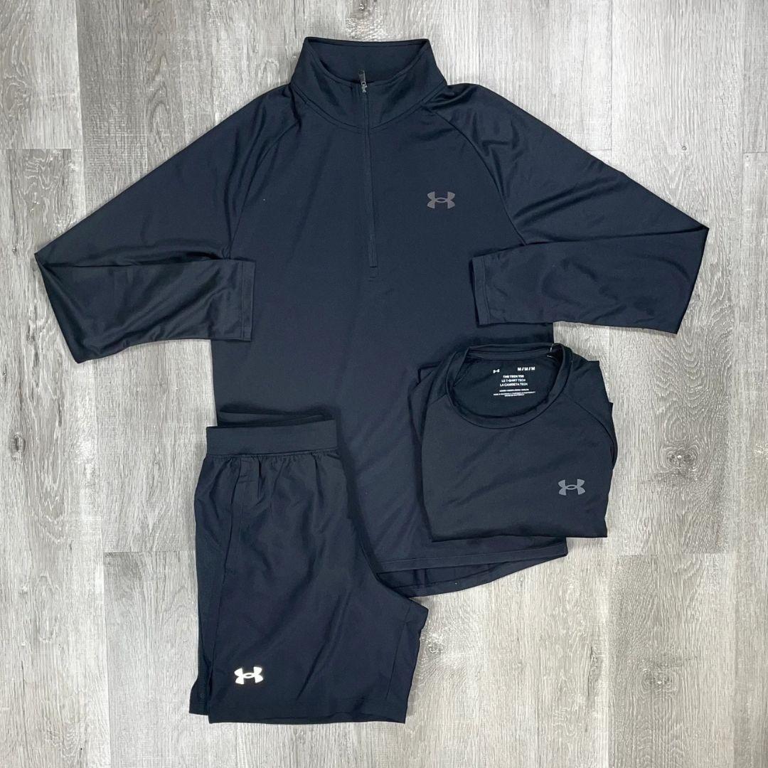 Under Armour Black Velocity Half-Zip Tri-Set