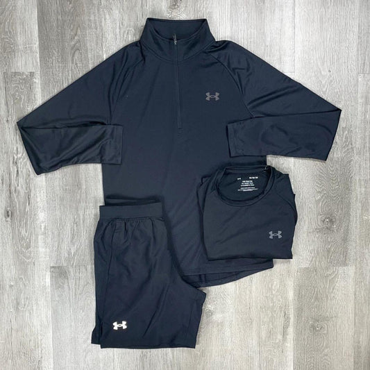 Under Armour Black Velocity Half-Zip Tri-Set