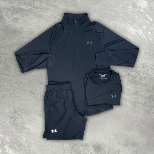 Under Armour Black Velocity Half-Zip Tri-Set