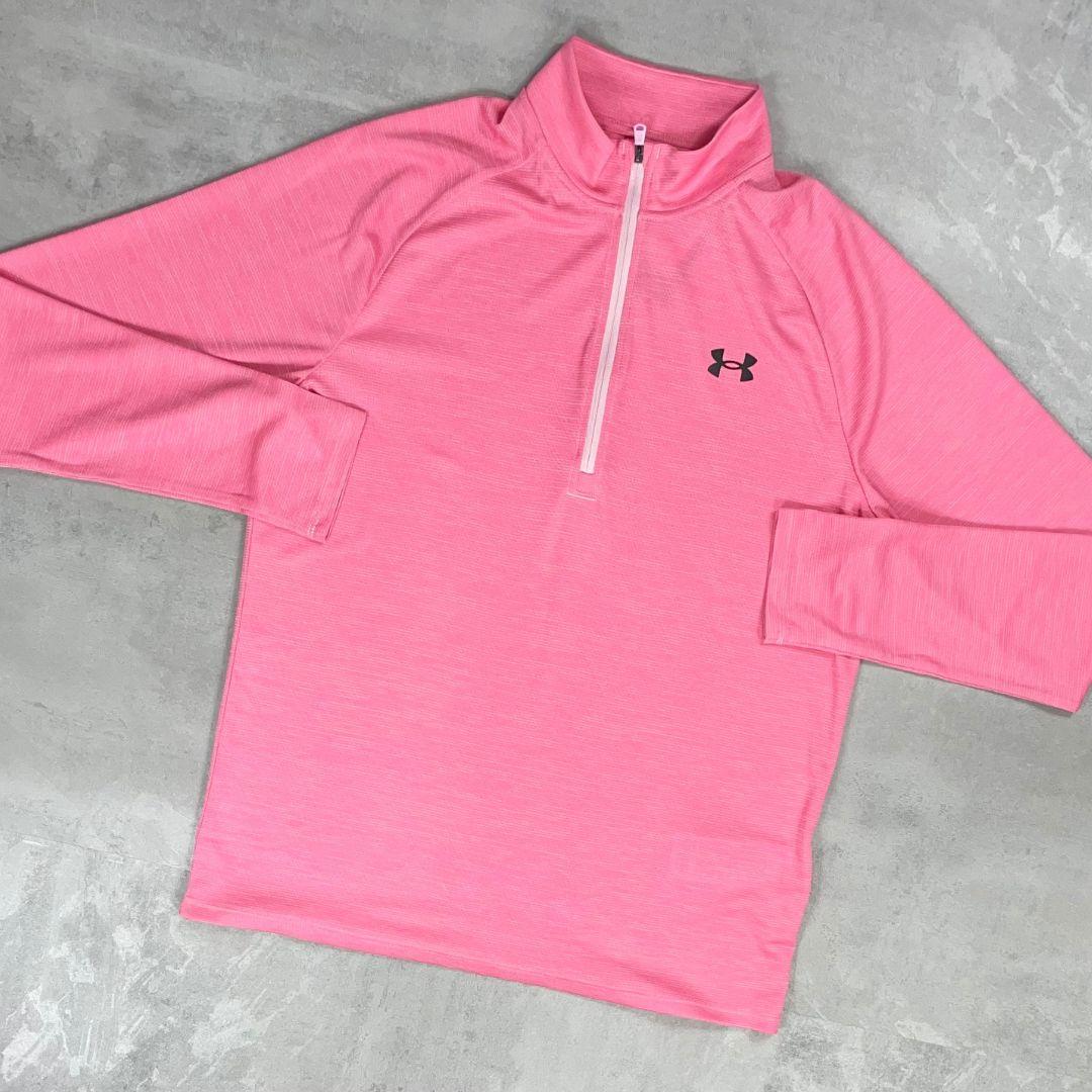 Under Armour 'Pink Foam' Textured Tech Half-Zip