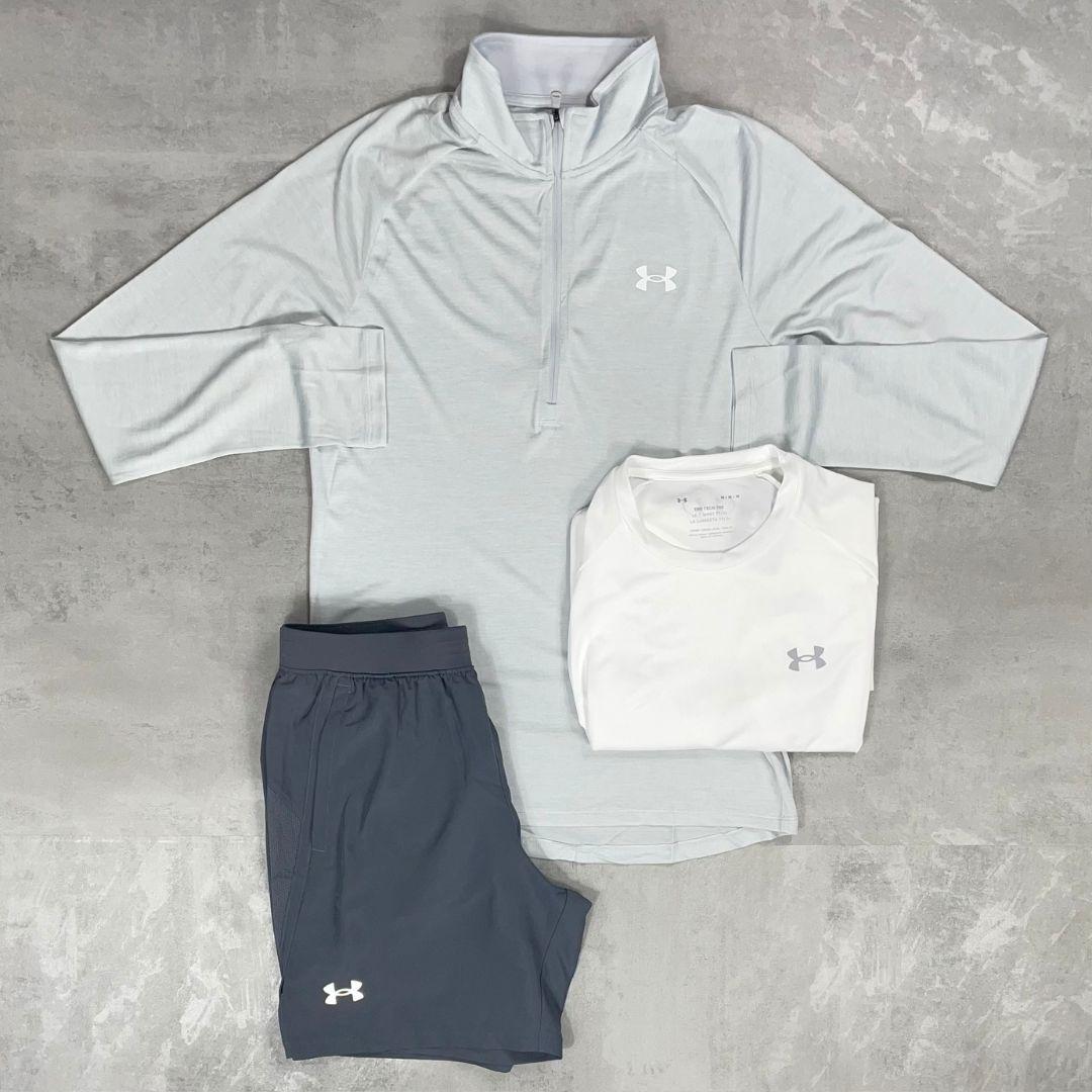 Under Armour White Velocity Half-Zip Tri-Set