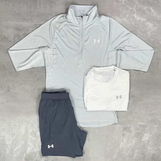 Under Armour White Velocity Half-Zip Tri-Set