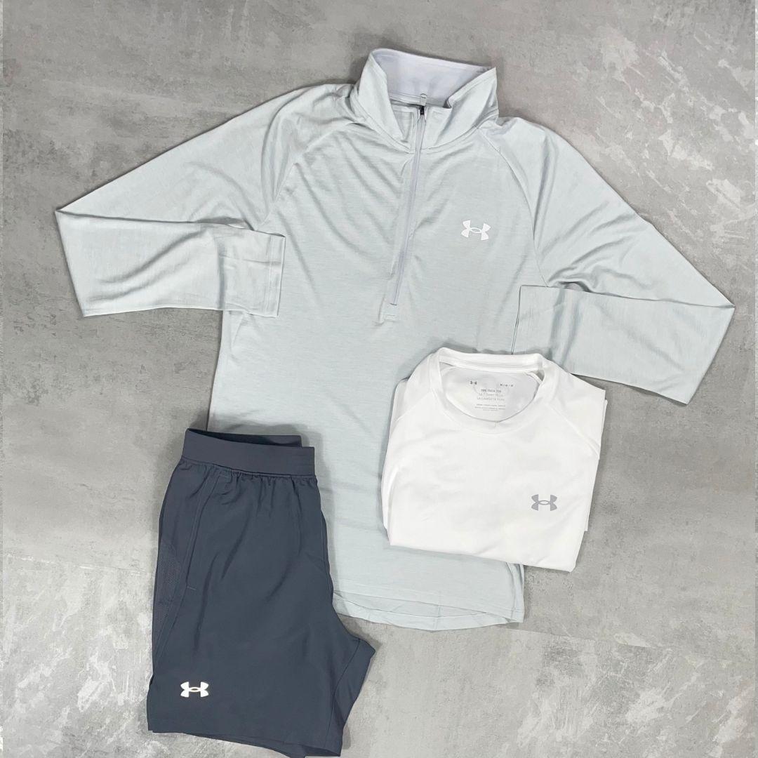 Under Armour White Velocity Half-Zip Tri-Set