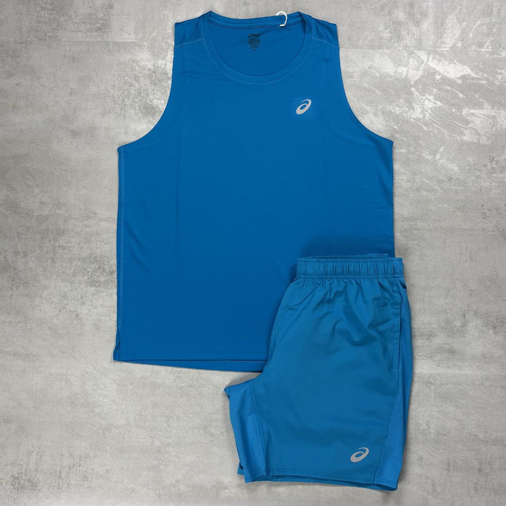 Asics 'Aegean Blue' Core Vest Set
