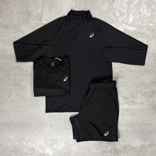 Asics Black Sport Half-Zip Tri-Set